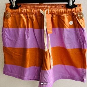 Sundry Shorts in Orange and Purple Stripes